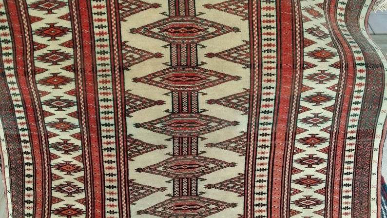 Persian Rug 2.5'x4' Turkmen Carpet Tribal 100% Silk – Induscarpets